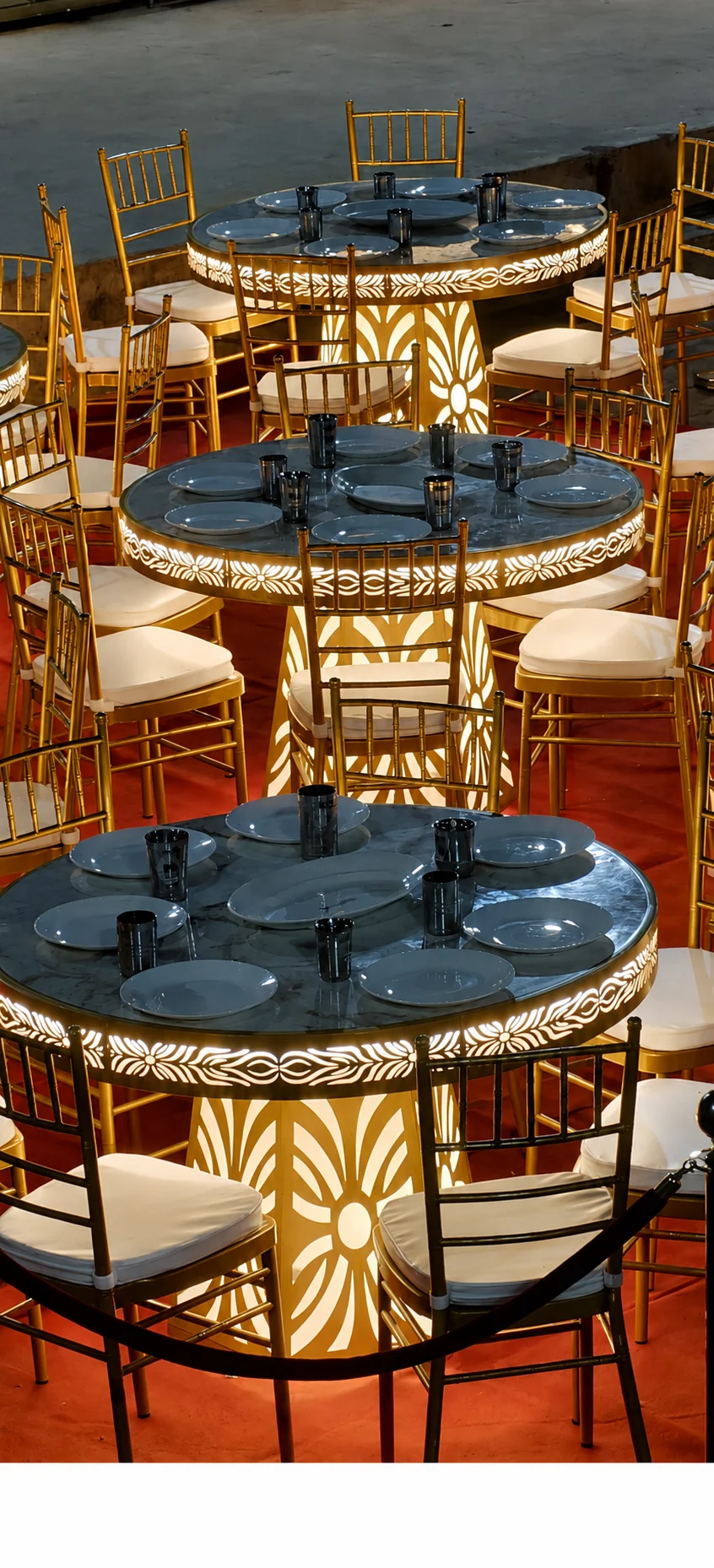 Covered Banquet Chairs with Satin Bow Wraps