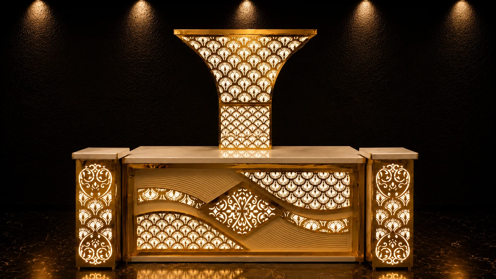 Grand Illuminated Entrance Canopy